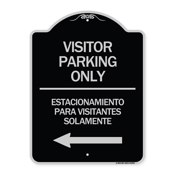 Bilingual Reserved Parking Visitor Parking Only Estacionamiento Para Visitantes, A-DES-BS-1824-24303